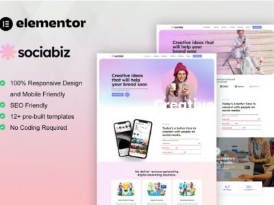 SociaBiz - Digital Marketing Agency Elementor Pro Template Kit