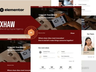 Xhaw - Branding Digital Agency Elementor Template kit