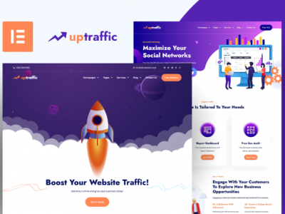 Uptraffic - Digital Marketing Agency Elementor Pro Template Kit