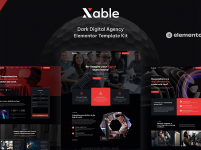 Xable - Dark Digital Agency Elementor Pro Template Kit