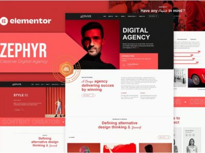 Zephyr - Creative Digital Agency Elementor Template Kit