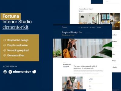 Fortuna - Interior Design Service Elementor Template Kit
