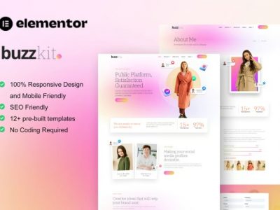 Buzzkit - Influencer & Creative Agency Elementor Template Kit