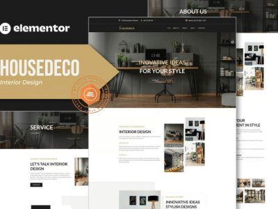 Housedeco - Interior Design Elementor Template Kit