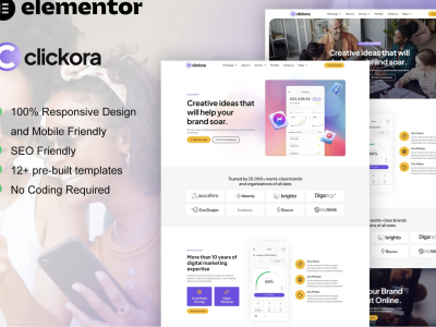 Clickora - Digital Marketing Agency Elementor Template Kit