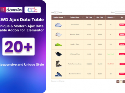 BWD Ajax Data Table Addon For Elementor