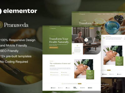 PranaVeda - Ayurveda Treatment & Spa Elementor Pro Template Kit