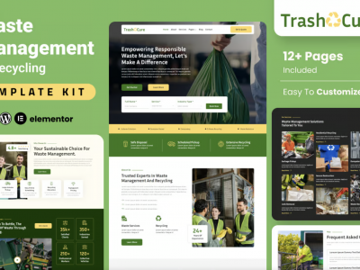 Trashcure – Waste Management & Recycling Service Elementor Template Kit