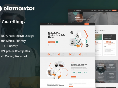 Guardibugs - Pest Control Service Elementor Pro Template Kit