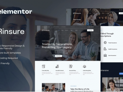 Rinsure - Insurance Agency Elementor Template Kit
