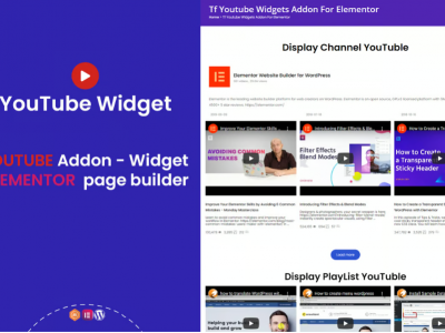 YouTube Widgets - Addon for elementor page builder