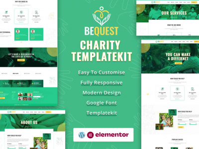 BEQUEST  Nonprofit Charity & Donation Elementor Template Kit
