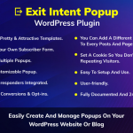 Exit Intent Popup WordPress Plugin