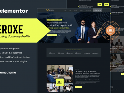 Zeroxe - Consulting Company Profile Elementor Template Kit