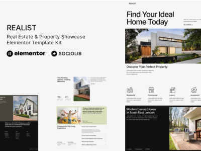 Realist - Real Estate & Property Showcase Elementor Template Kit