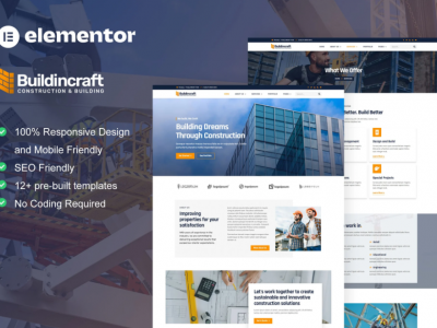BuildinCraft- Construction & Building Elementor Template Kit