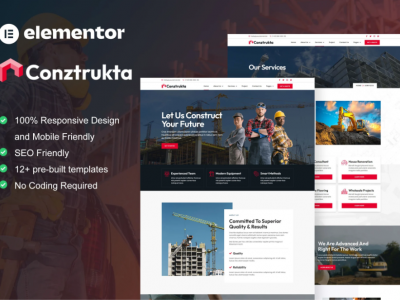 Conztrukta - Construction Service Elementor Template Kit