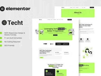 Techt - IT Solutions & Services Company Elementor Template Kit