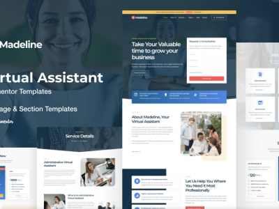 Madeline - Virtual Assistant Website Elementor Template Kit