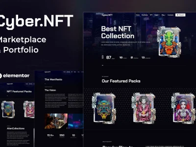 Cyber.NFT Marketplace & Portfolio Elementor Template Kit